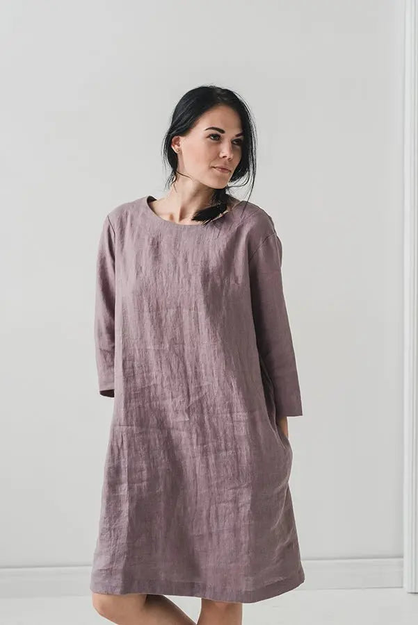 Minimal Linen Dress - Epic Linen luxury linen