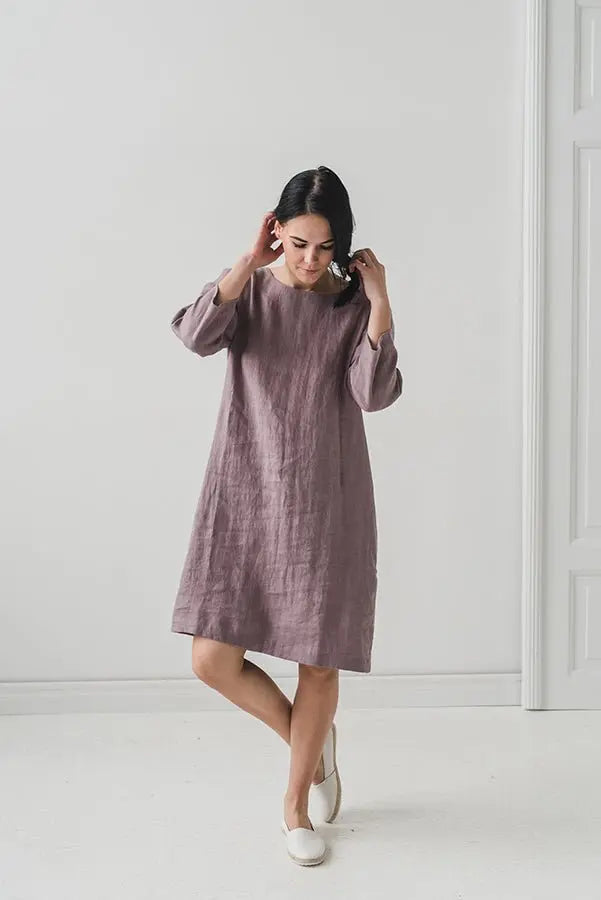 Minimal Linen Dress - Epic Linen luxury linen