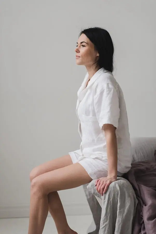 Natural Linen Pajamas Shorts - Epic Linen luxury linen