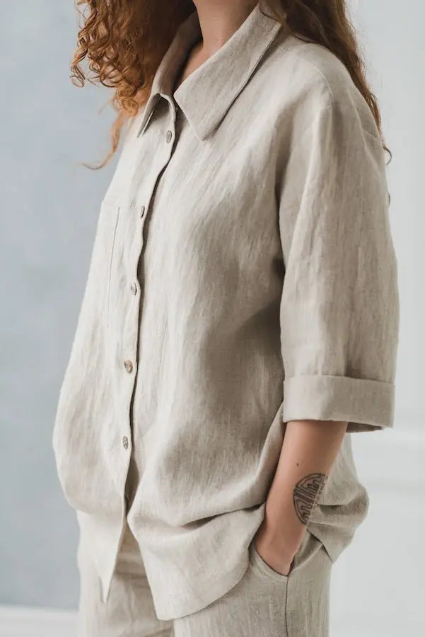 Natural Linen Shirt - Epic Linen luxury linen