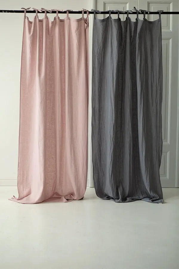 Natural Linen Stonewashed Curtains | Butter main image 0