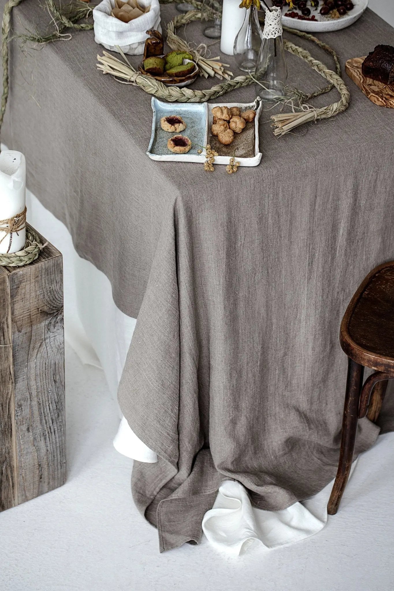 Natural Stonewashed Linen Tablecloth - Epic Linen luxury linen