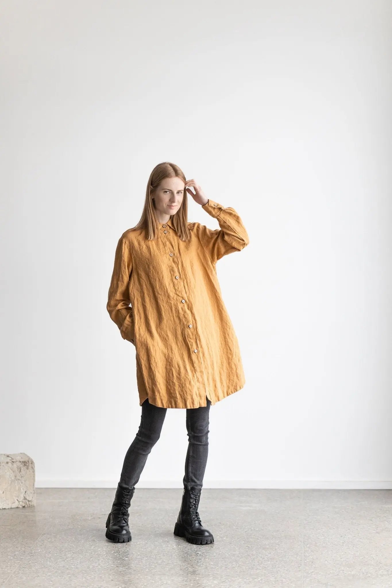bohemian linen dress Leonie Linen Shirt Dress | Lightweight Summer Dress main image 1