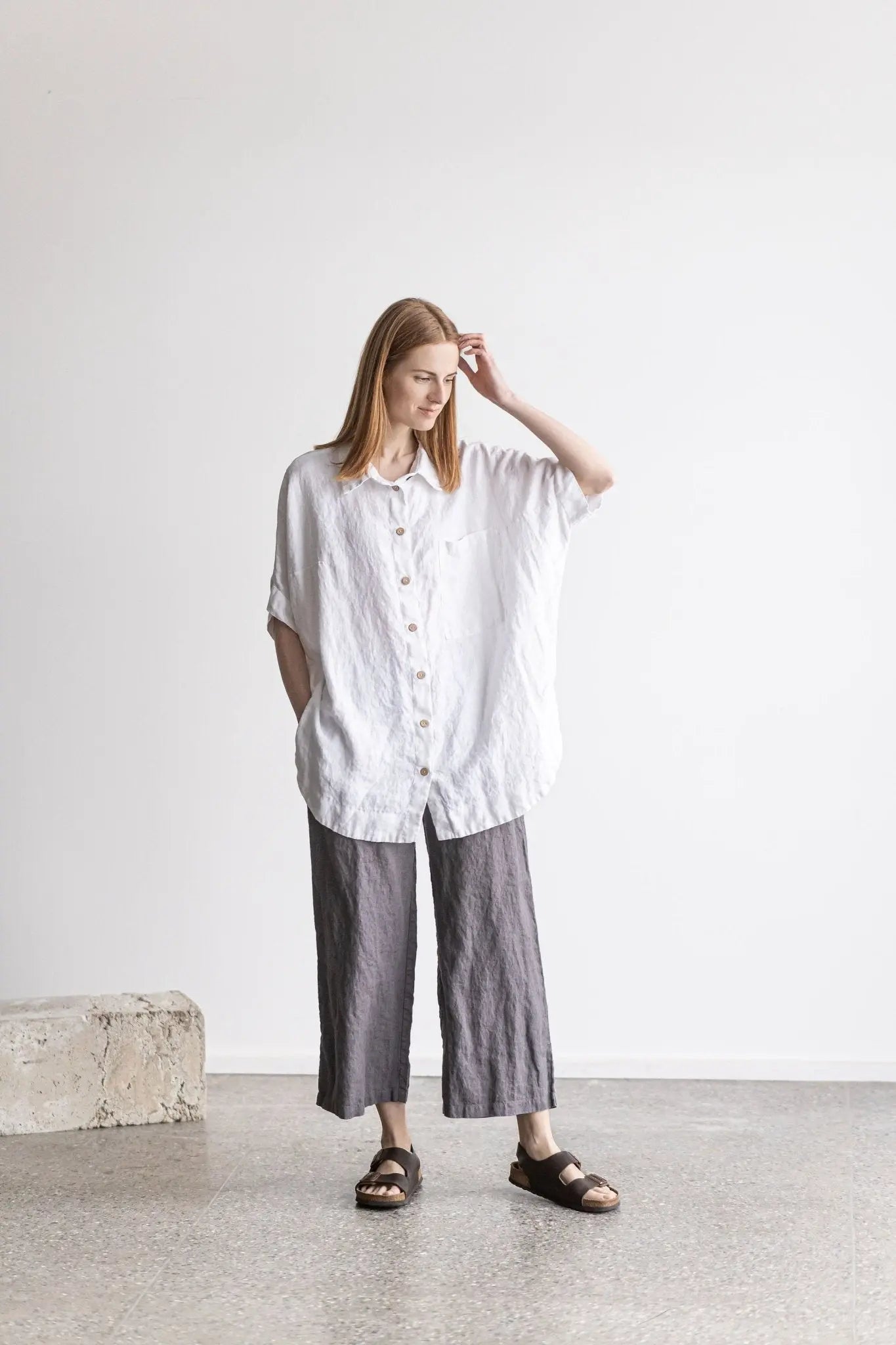 Oversized One-Size Linen Shirt - Epic Linen luxury linen