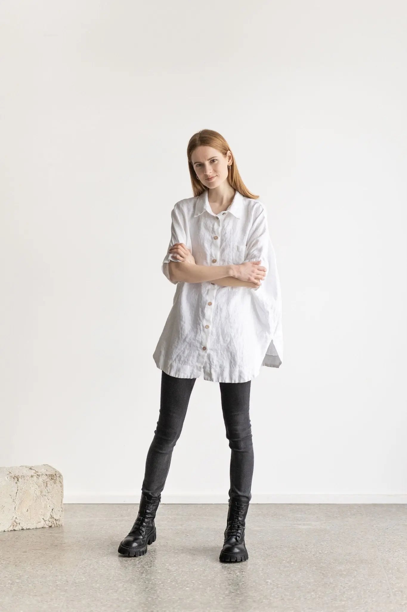 Oversized One-Size Linen Shirt - Epic Linen luxury linen