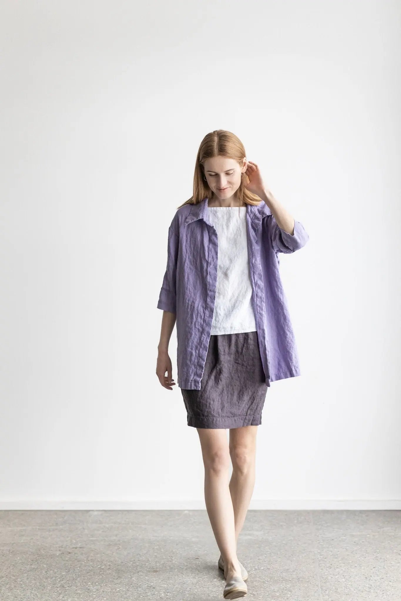 Oversized Straight Linen Jacket - Epic Linen luxury linen