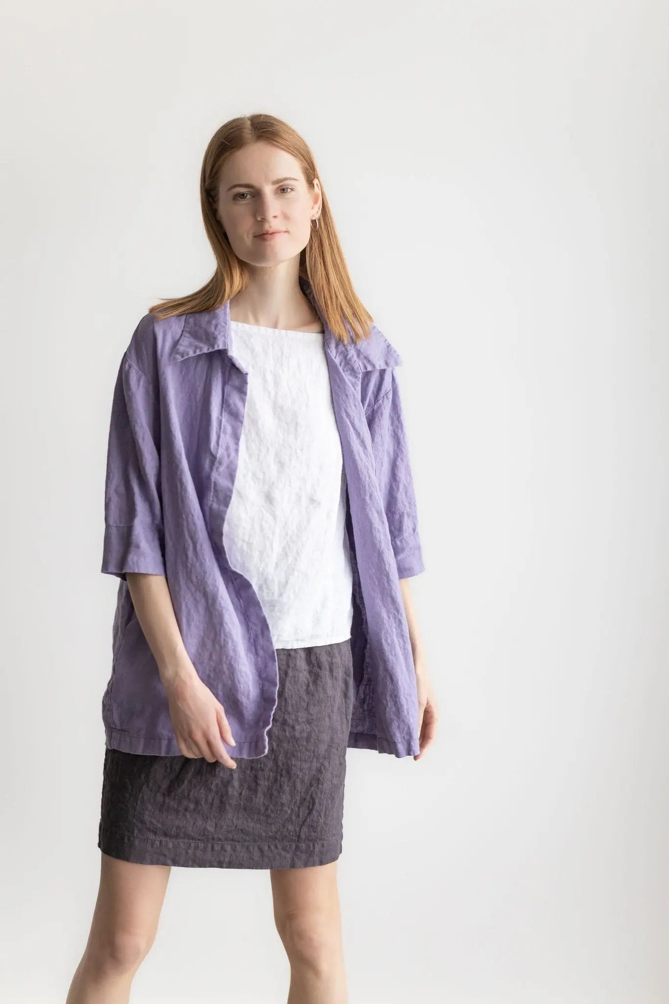 Oversized Straight Linen Jacket - Epic Linen luxury linen