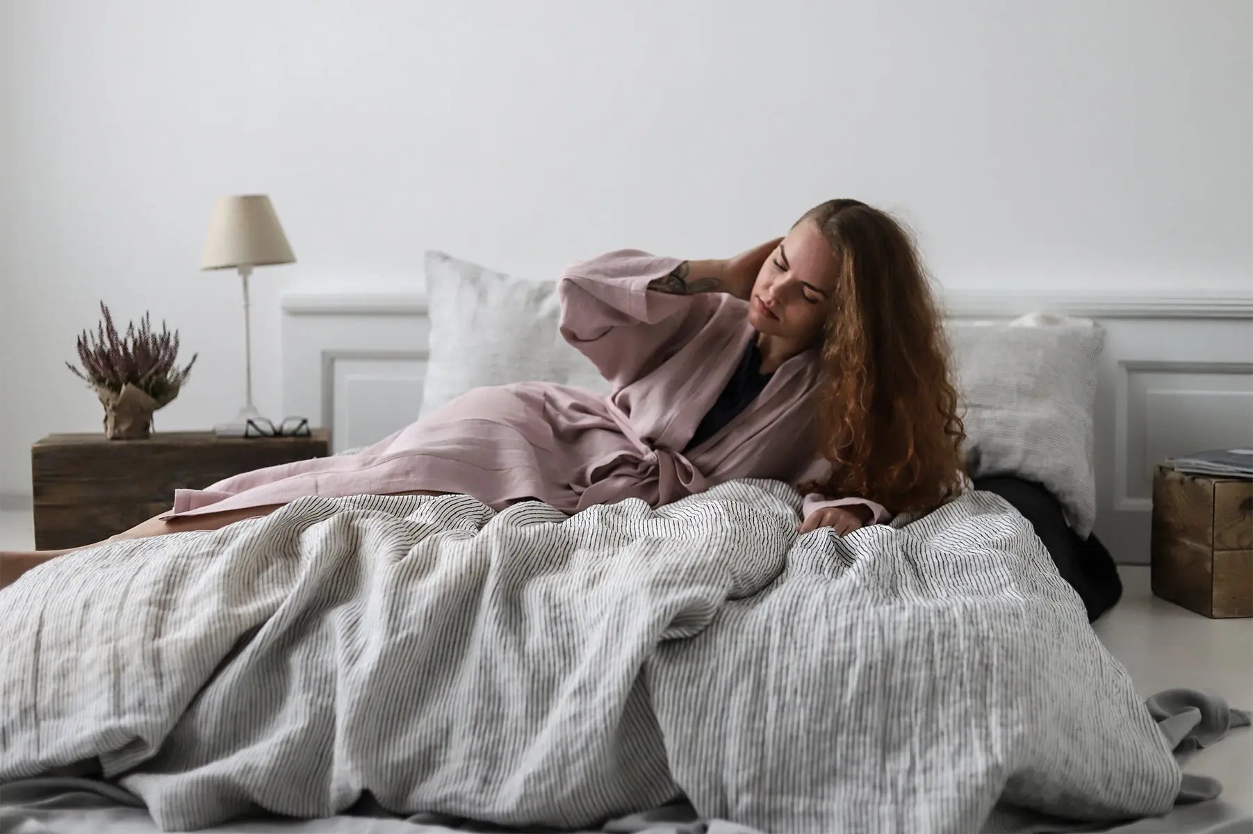 Patterned Stonewashed Linen Bedding Set - Epic Linen luxury linen