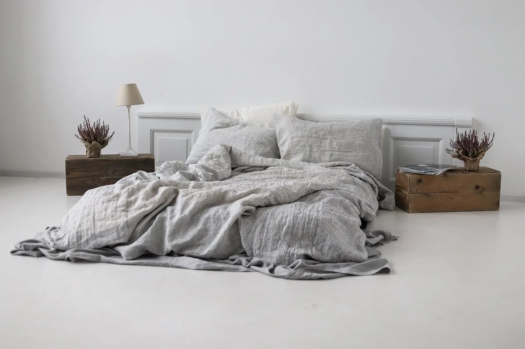 Patterned Stonewashed Linen Bedding Set - Epic Linen luxury linen