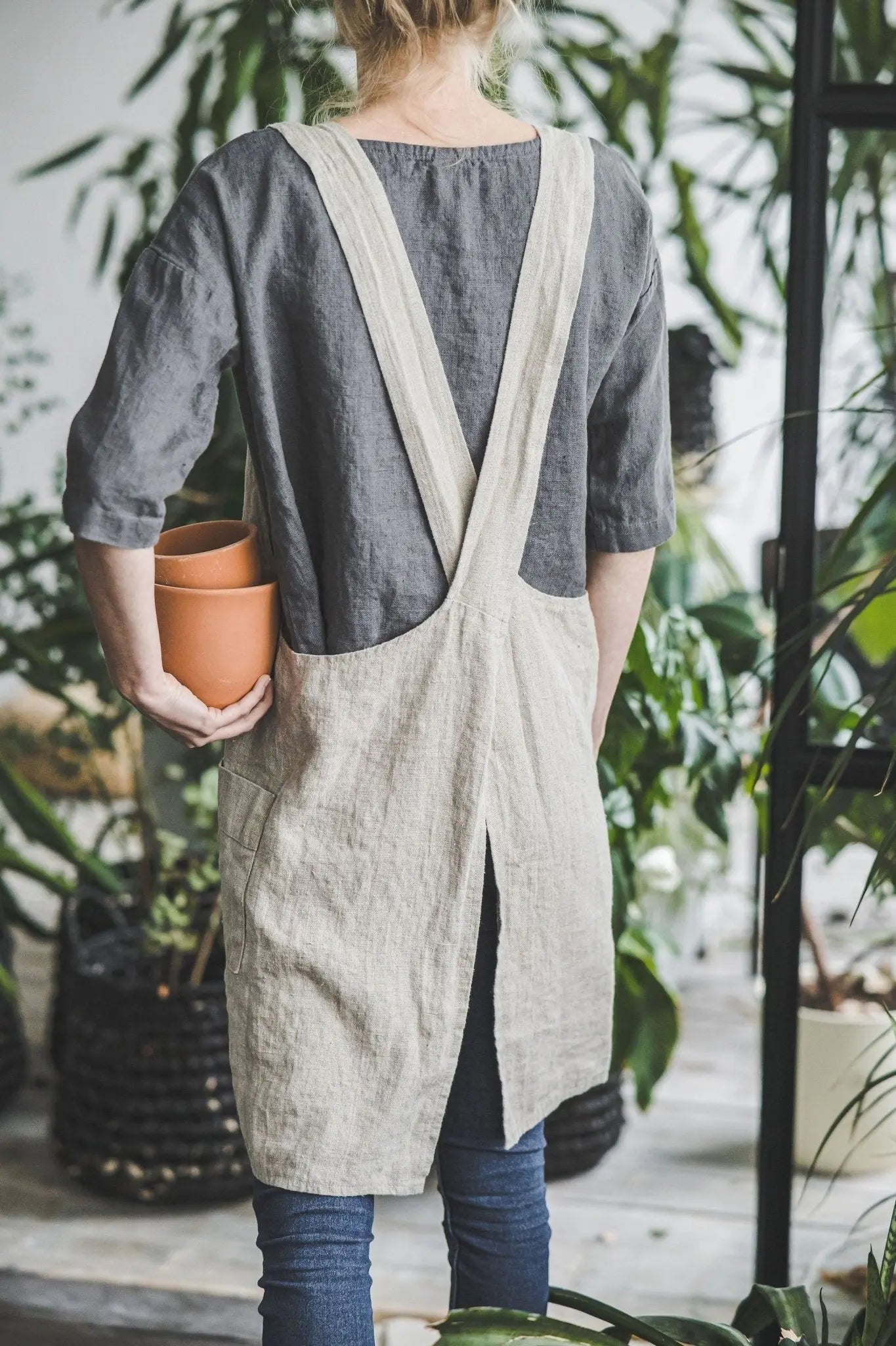 Pinafore Japanese Linen Apron - Epic Linen luxury linen