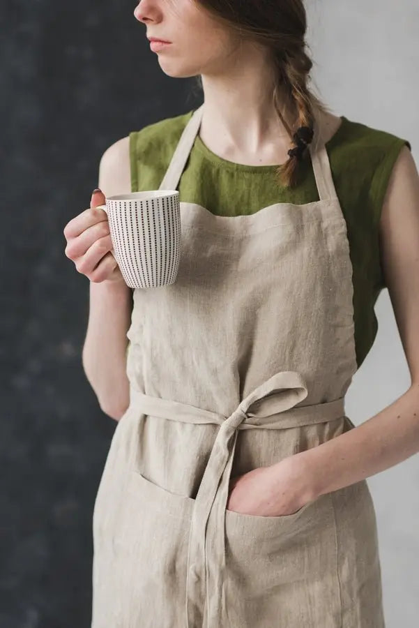 READY TO SHIP Bib Linen Apron - Epic Linen luxury linen