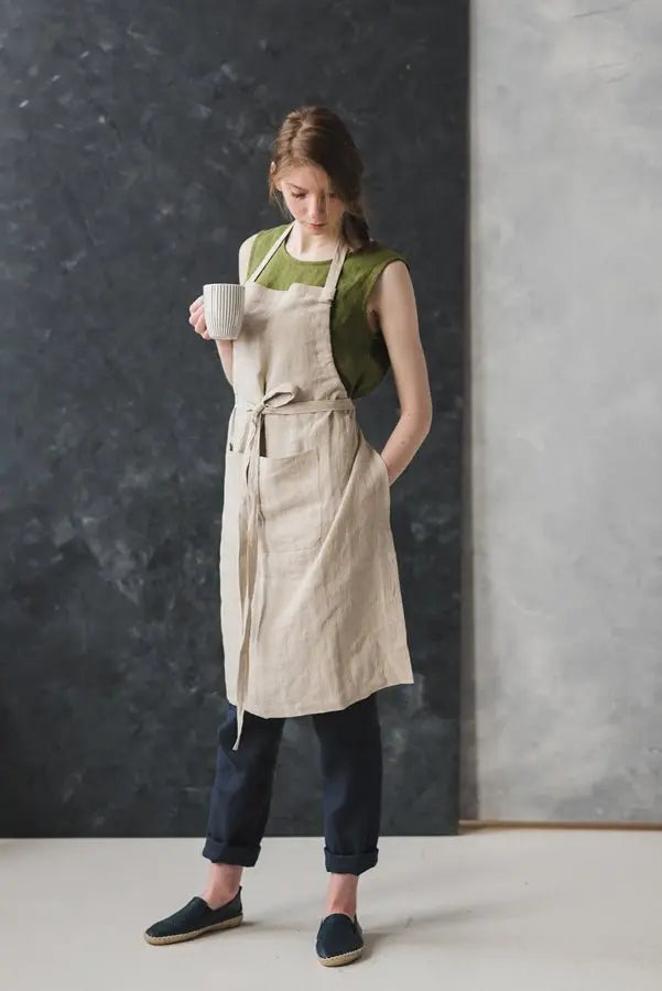 READY TO SHIP Bib Linen Apron - Epic Linen luxury linen