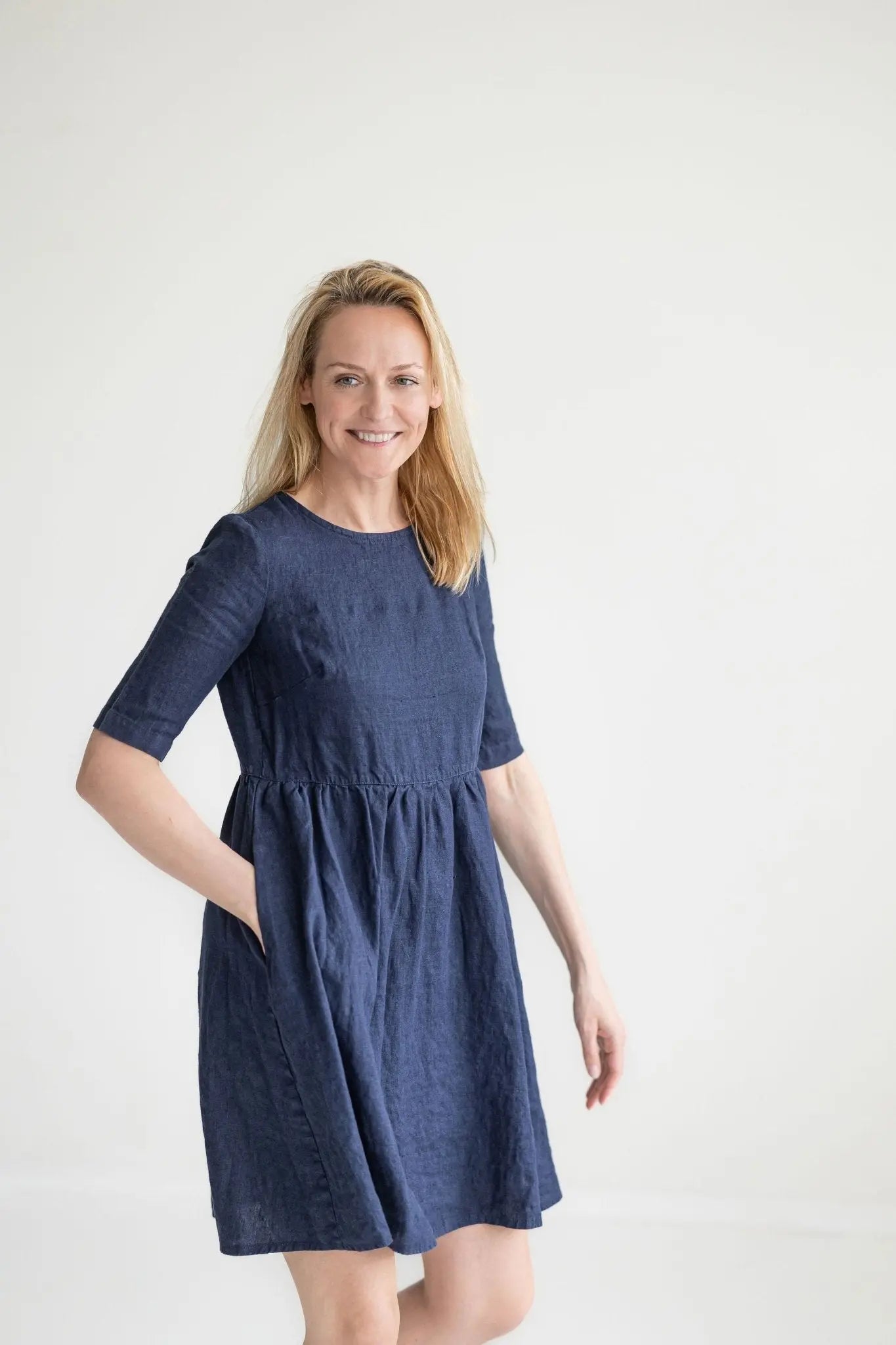 READY TO SHIP Casual Swing Linen Dress - Epic Linen luxury linen