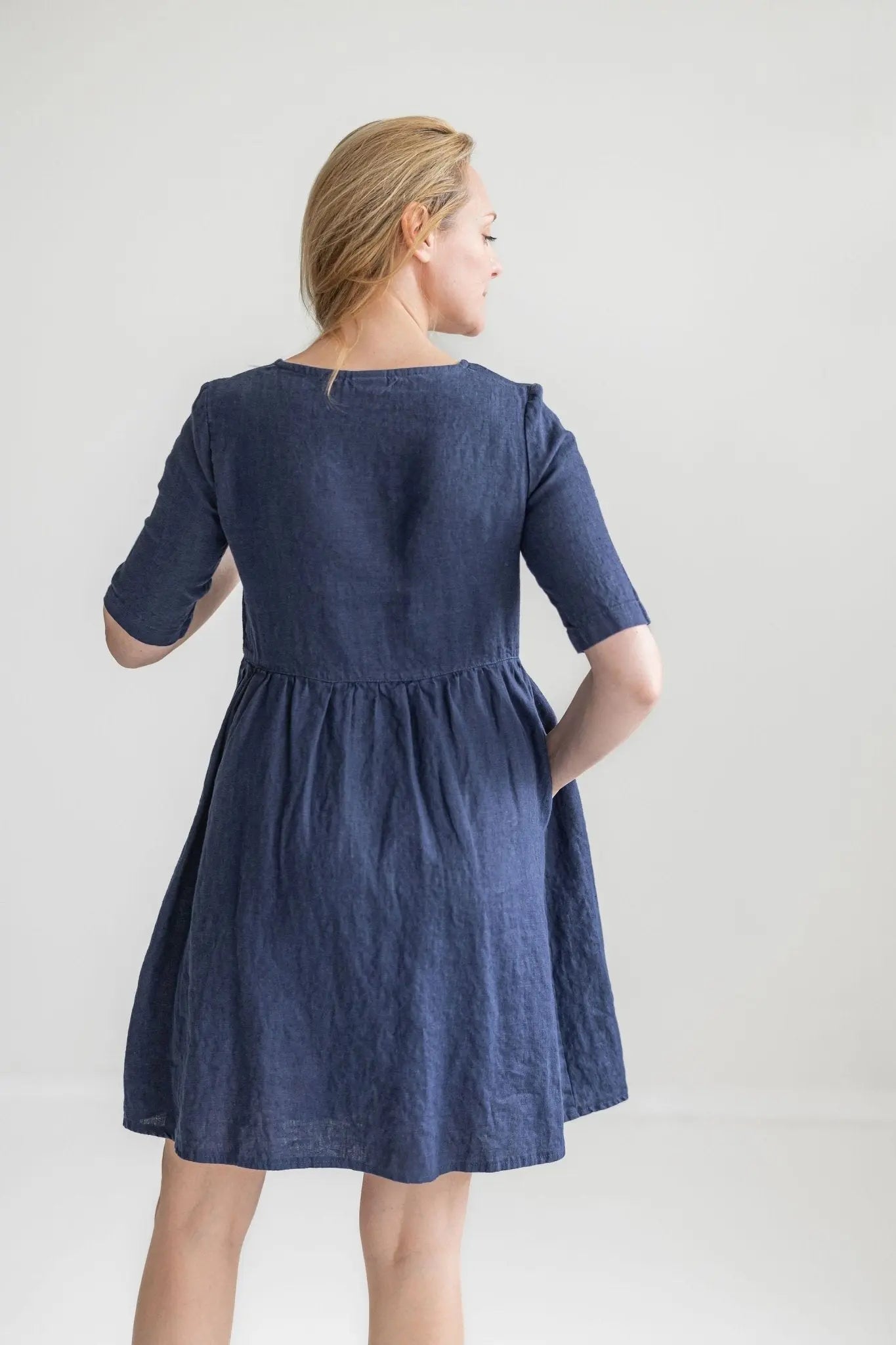 READY TO SHIP Casual Swing Linen Dress - Epic Linen luxury linen