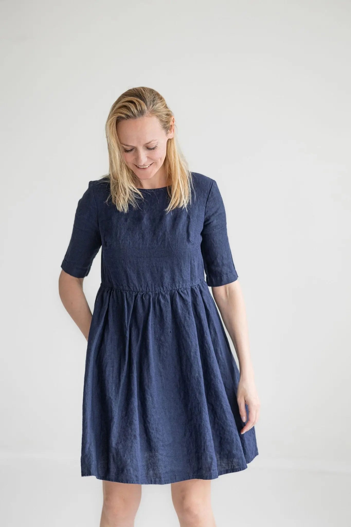 READY TO SHIP Casual Swing Linen Dress - Epic Linen luxury linen