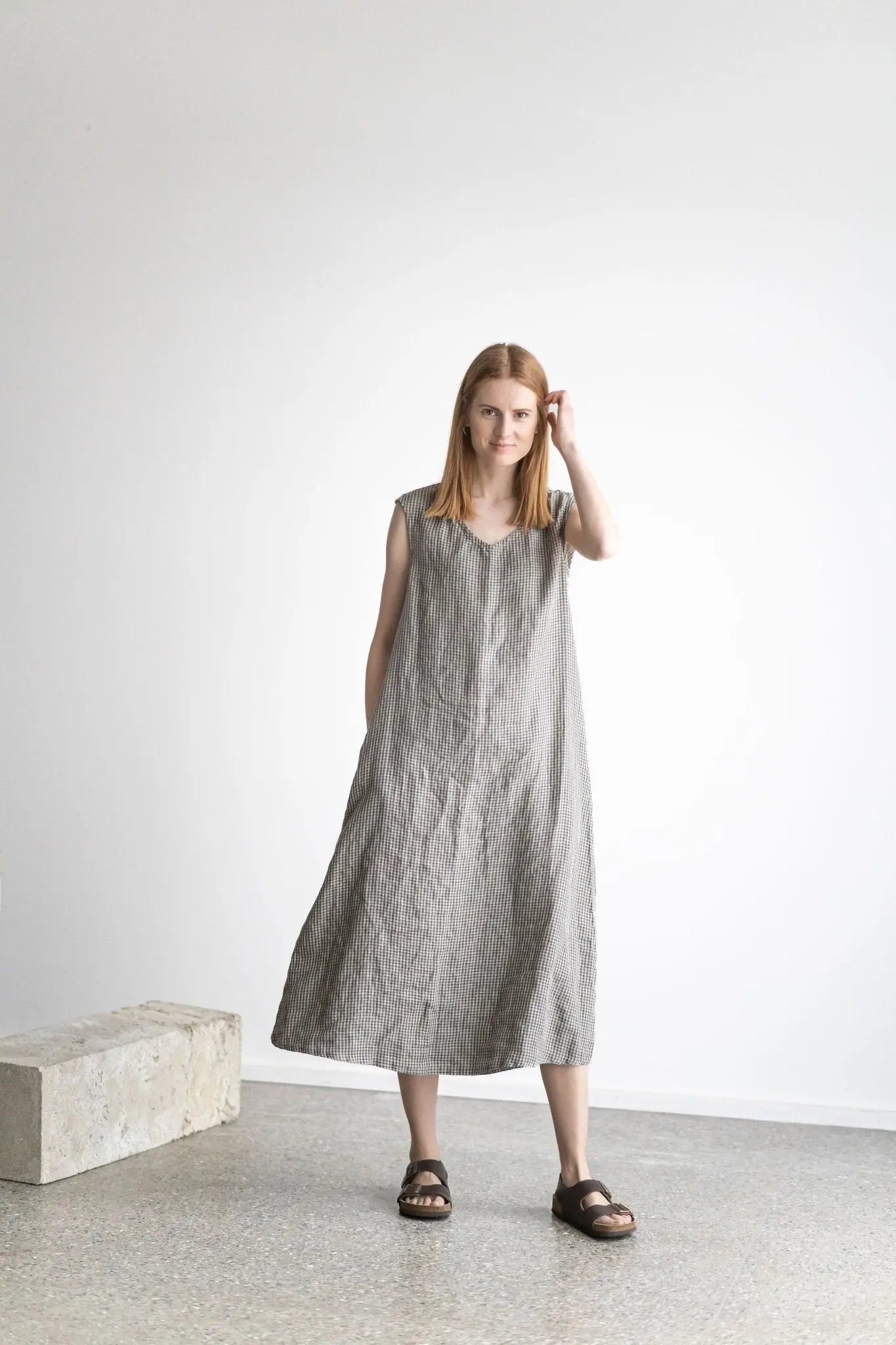 READY TO SHIP Elegant Linen Maxi Dress - Epic Linen luxury linen
