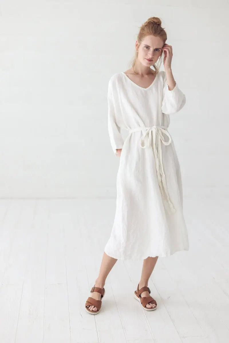 READY TO SHIP Light Linen Dress - Epic Linen luxury linen