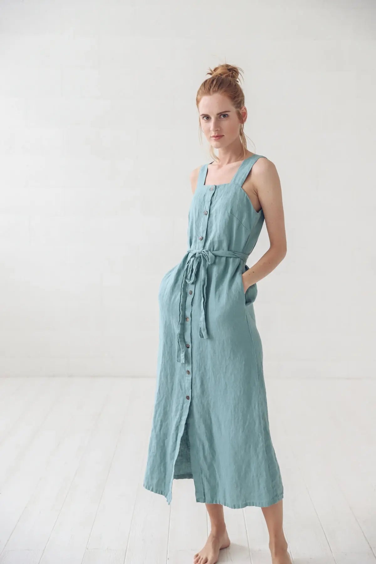 READY TO SHIP Linen Button Down Dress - Epic Linen luxury linen