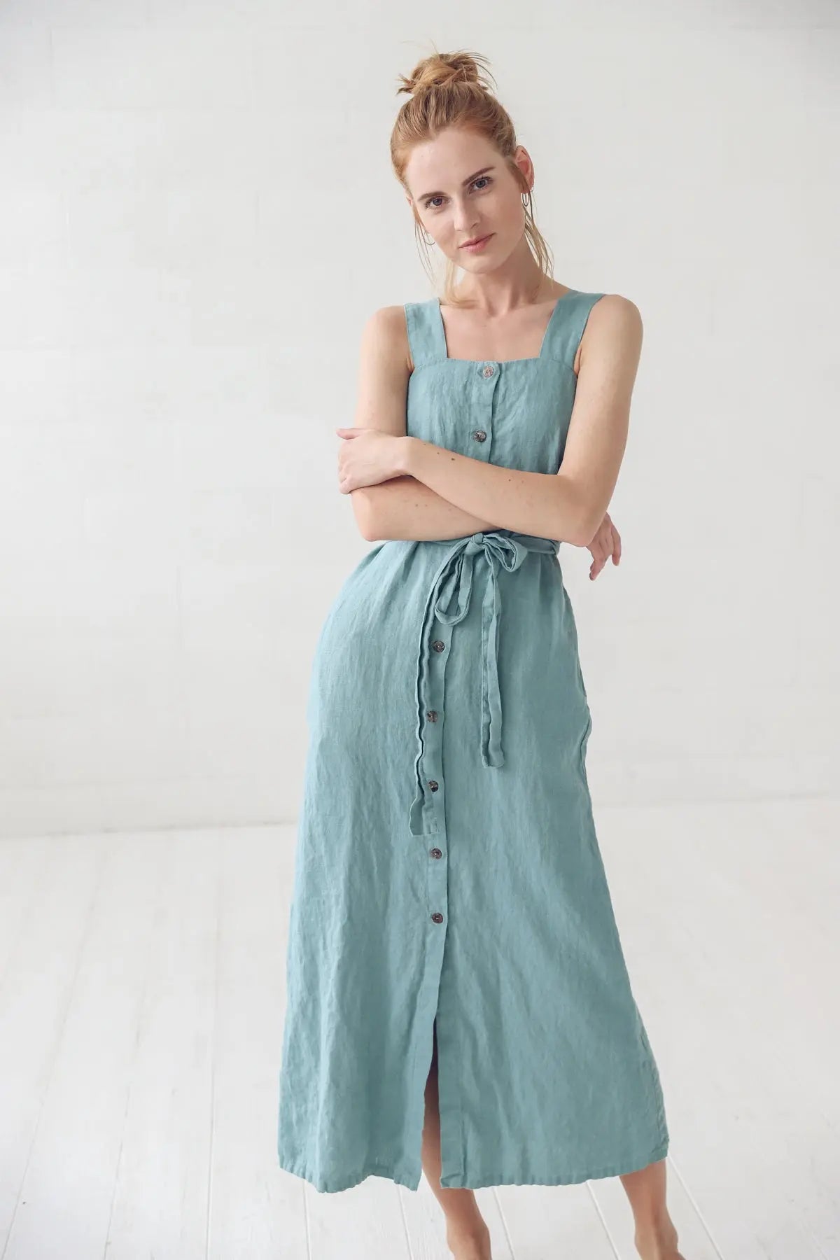 READY TO SHIP Linen Button Down Dress - Epic Linen luxury linen