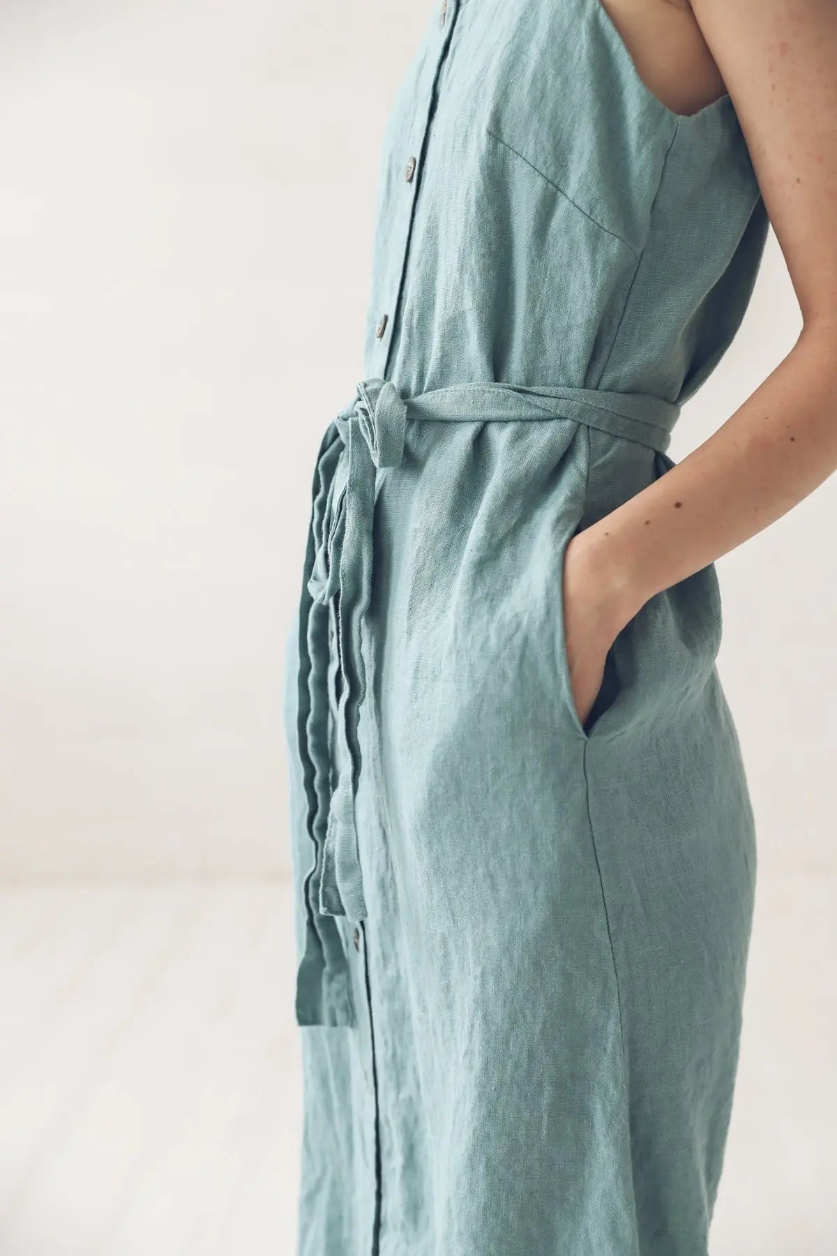 READY TO SHIP Linen Button Down Dress - Epic Linen luxury linen