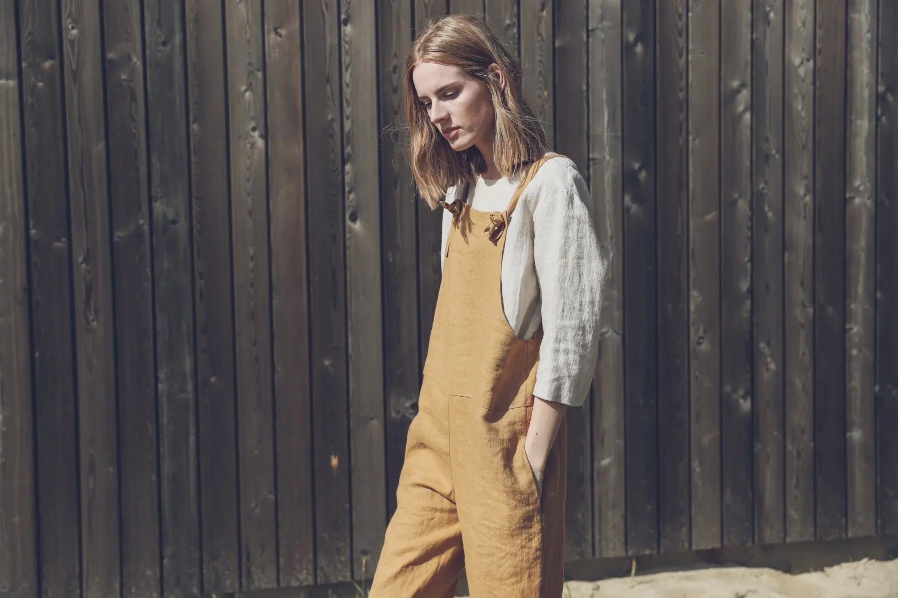 READY TO SHIP Linen Jumpsuit with Adjustable Straps - Epic Linen luxury linen