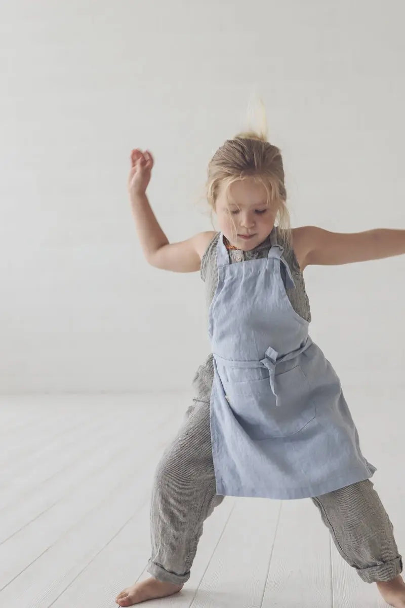 READY TO SHIP Linen Kids Apron - Epic Linen luxury linen