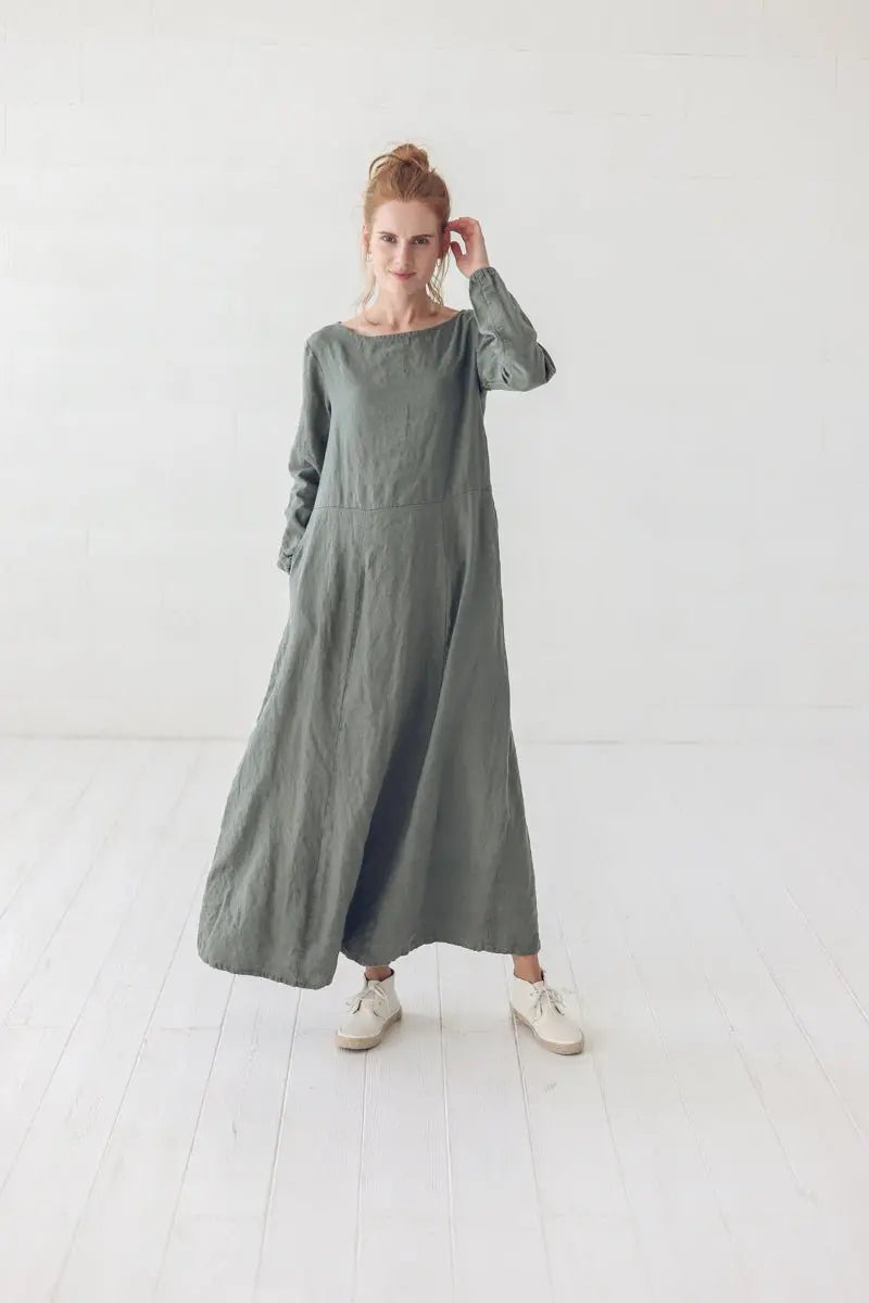 READY TO SHIP Linen Maxi Dress - Epic Linen luxury linen