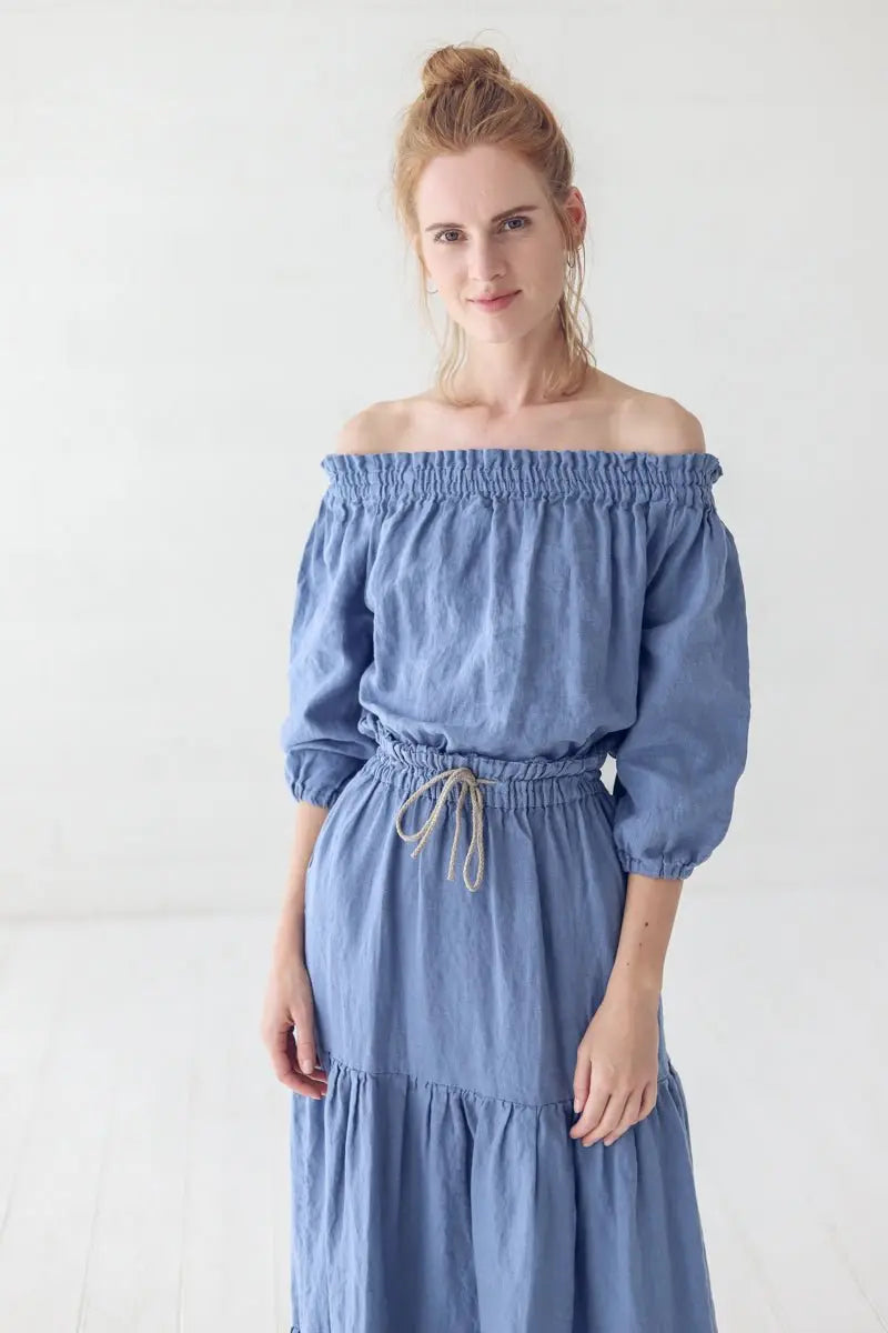 READY TO SHIP Romantic Linen Dress - Epic Linen luxury linen