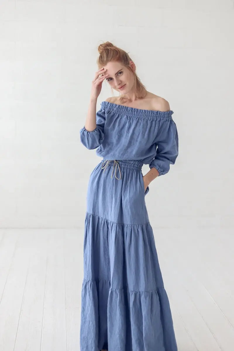 READY TO SHIP Romantic Linen Dress - Epic Linen luxury linen