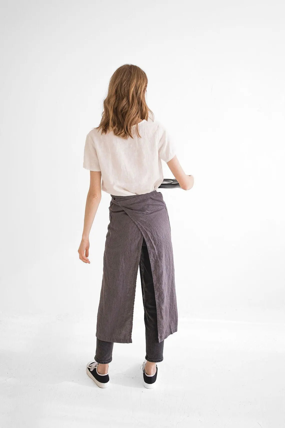 READY TO SHIP Split Leg Linen Apron - Epic Linen luxury linen