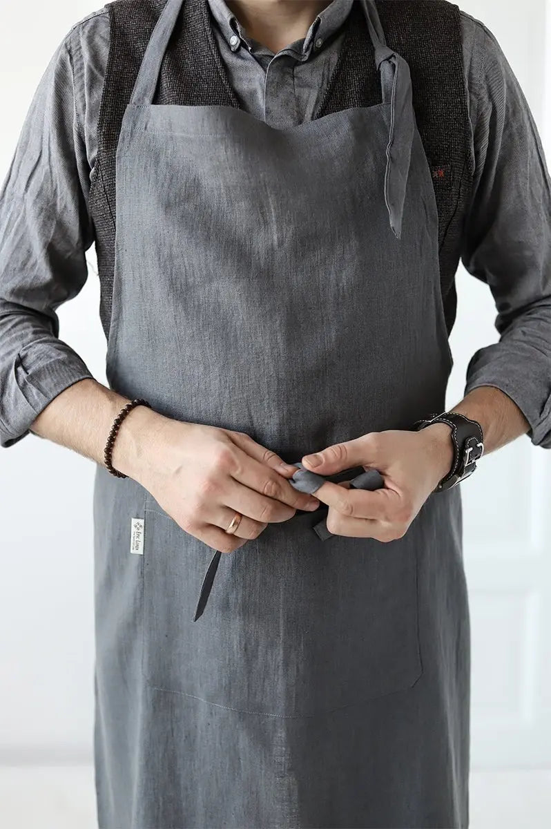 READY TO SHIP Unisex Linen Apron - Epic Linen luxury linen