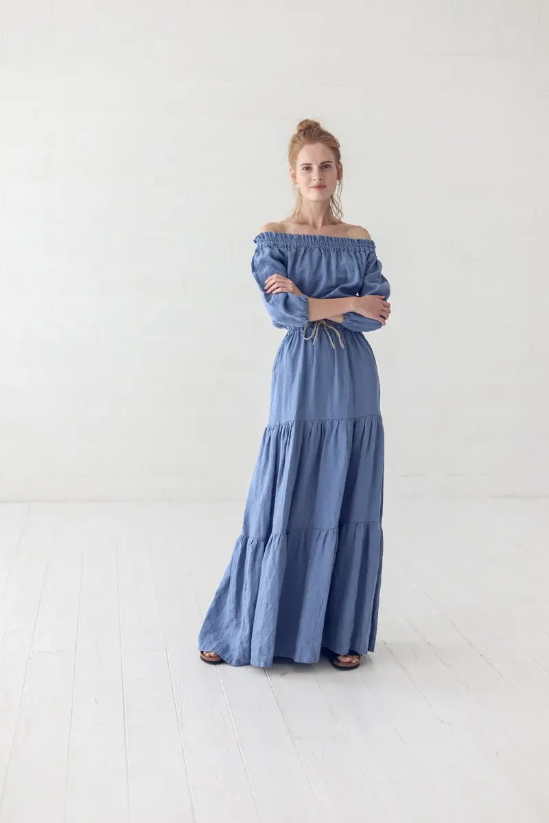 Romantic Linen Dress - Epic Linen luxury linen