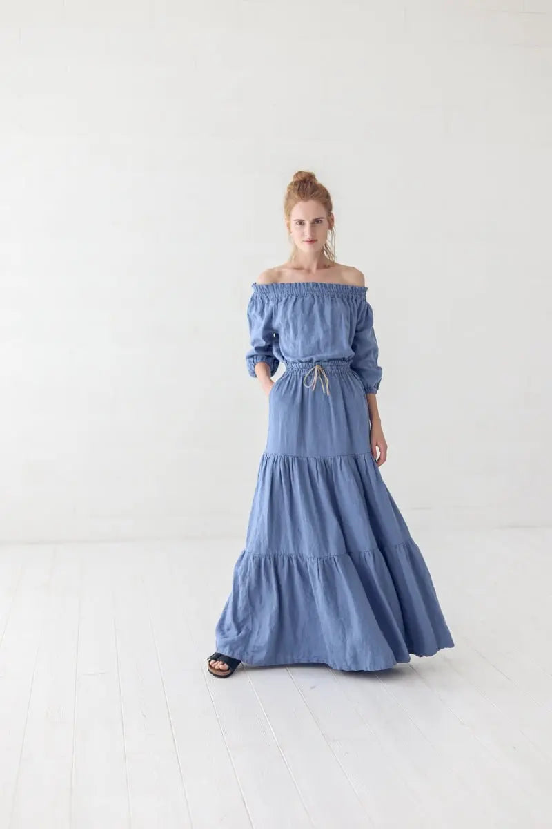 Romantic Linen Dress - Epic Linen luxury linen