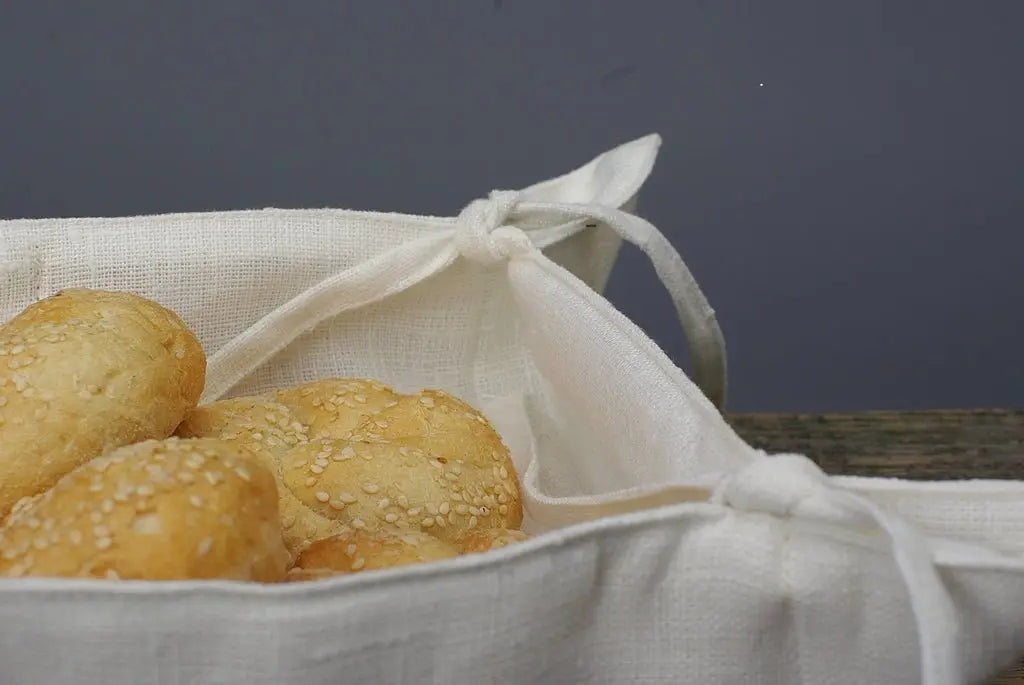 Rustic White Linen Kitchen Storage Tray - Epic Linen luxury linen