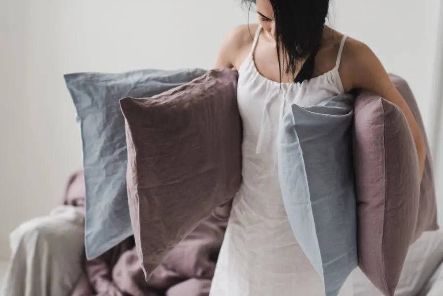 Set of 2 Linen Pillowcases Dusty Purple - Epic Linen luxury linen
