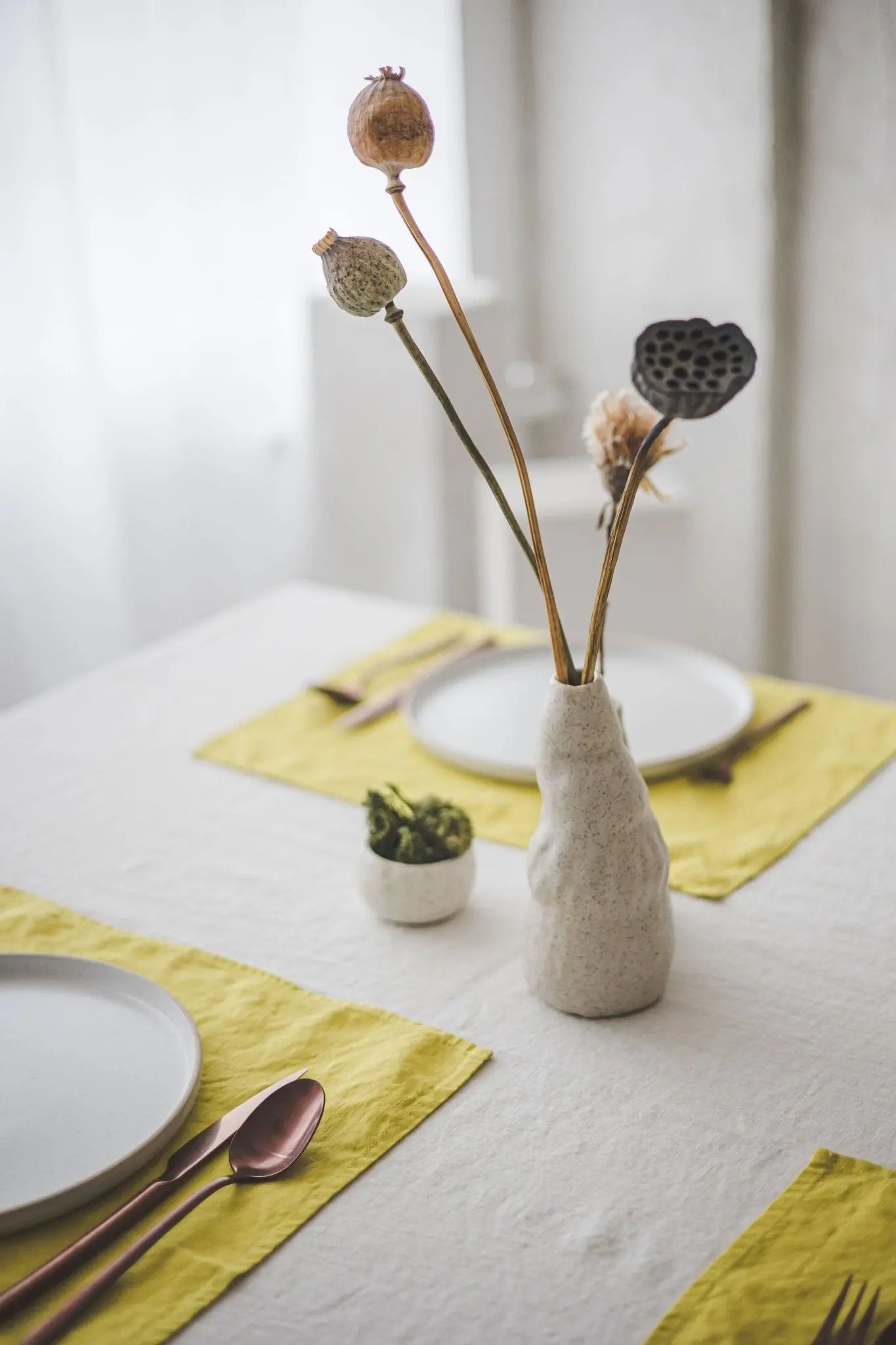 Set of 2 Stonewashed Natural Linen Napkins in Lemon - Epic Linen luxury linen