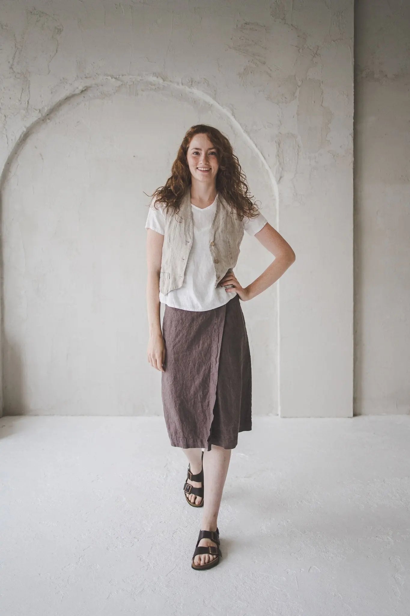 Short Linen Vest - Epic Linen luxury linen