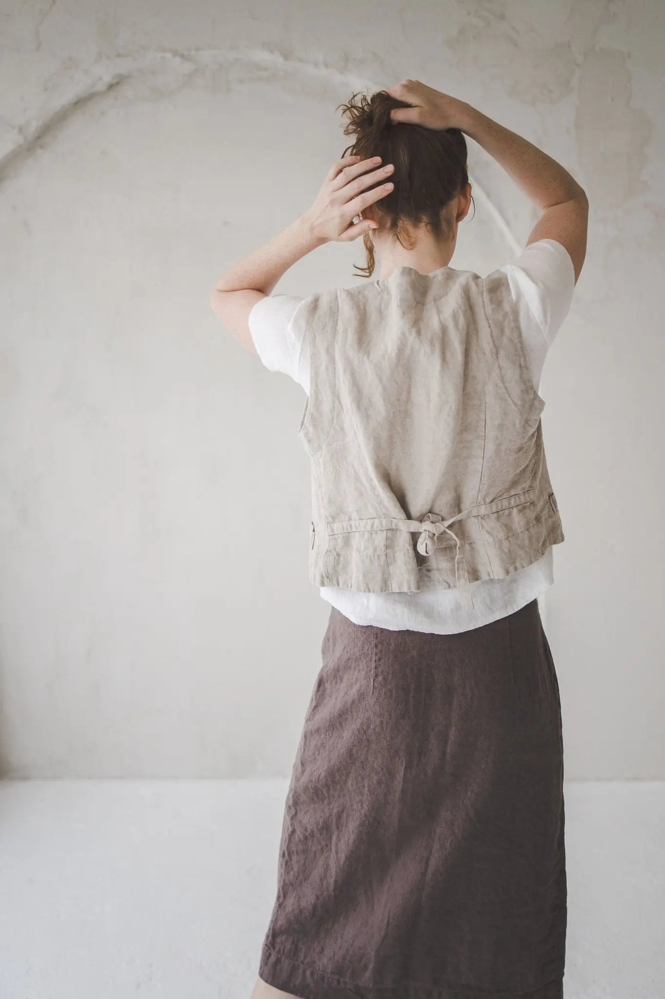 Short Linen Vest - Epic Linen luxury linen