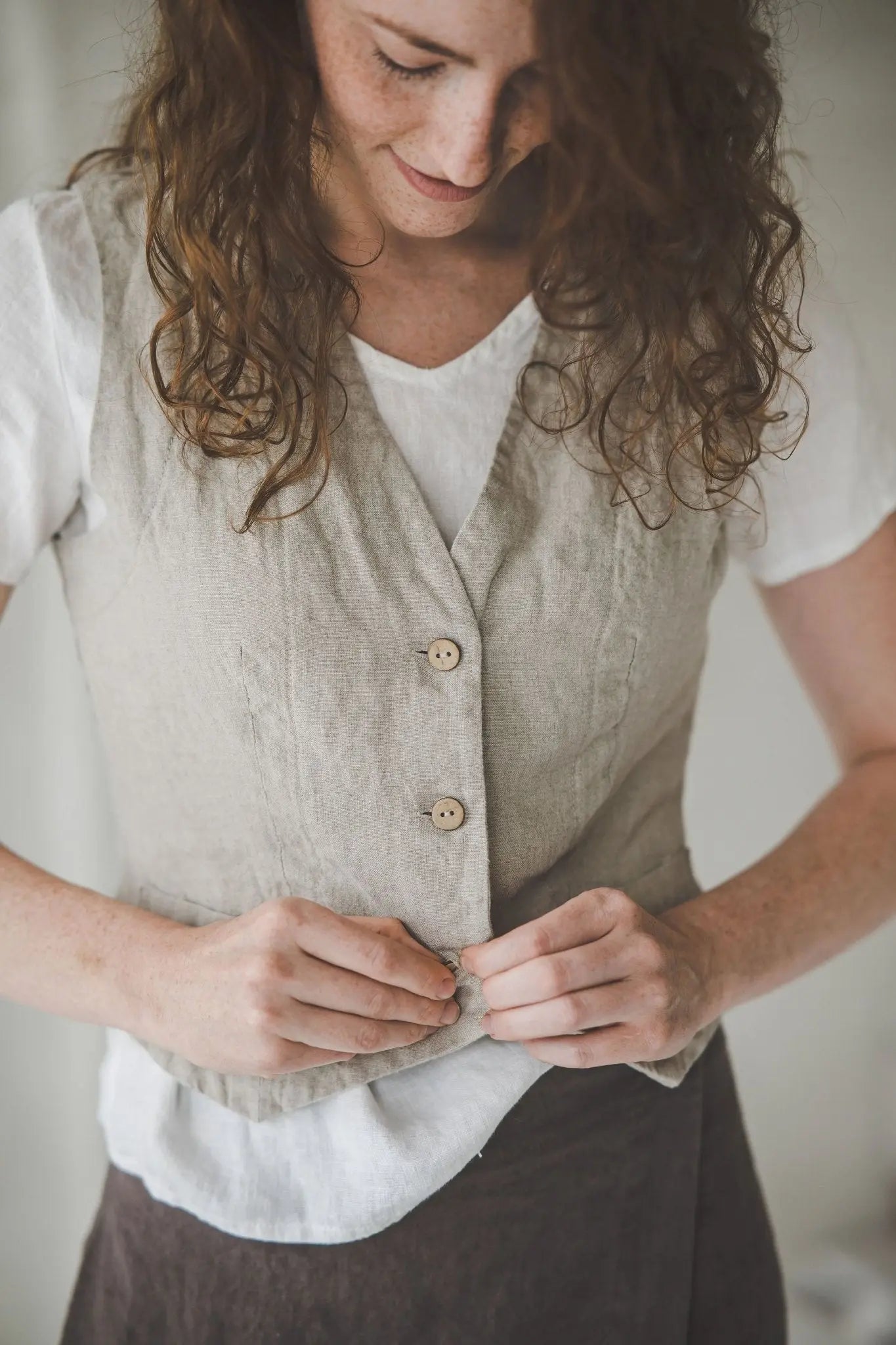 Short Linen Vest - Epic Linen luxury linen