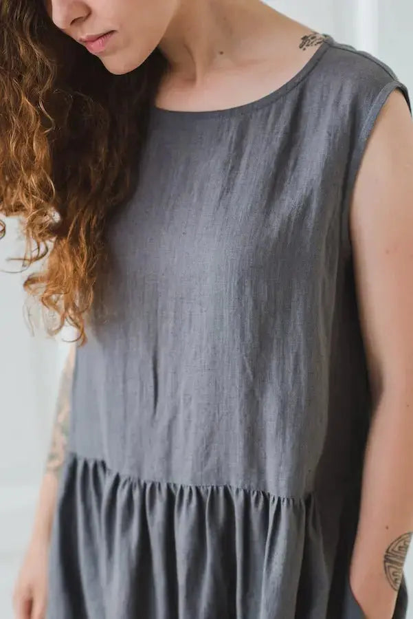 Simple Summer Linen Swing Dress - Epic Linen luxury linen