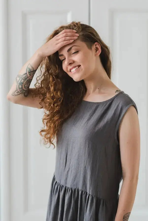Simple Summer Linen Swing Dress - Epic Linen luxury linen