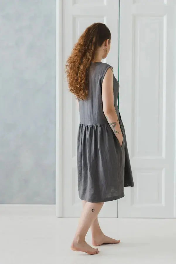 Simple Summer Linen Swing Dress - Epic Linen luxury linen