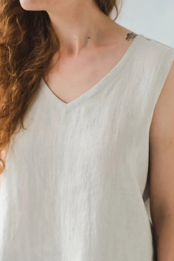 Sleeveless Linen Blouse - Epic Linen luxury linen