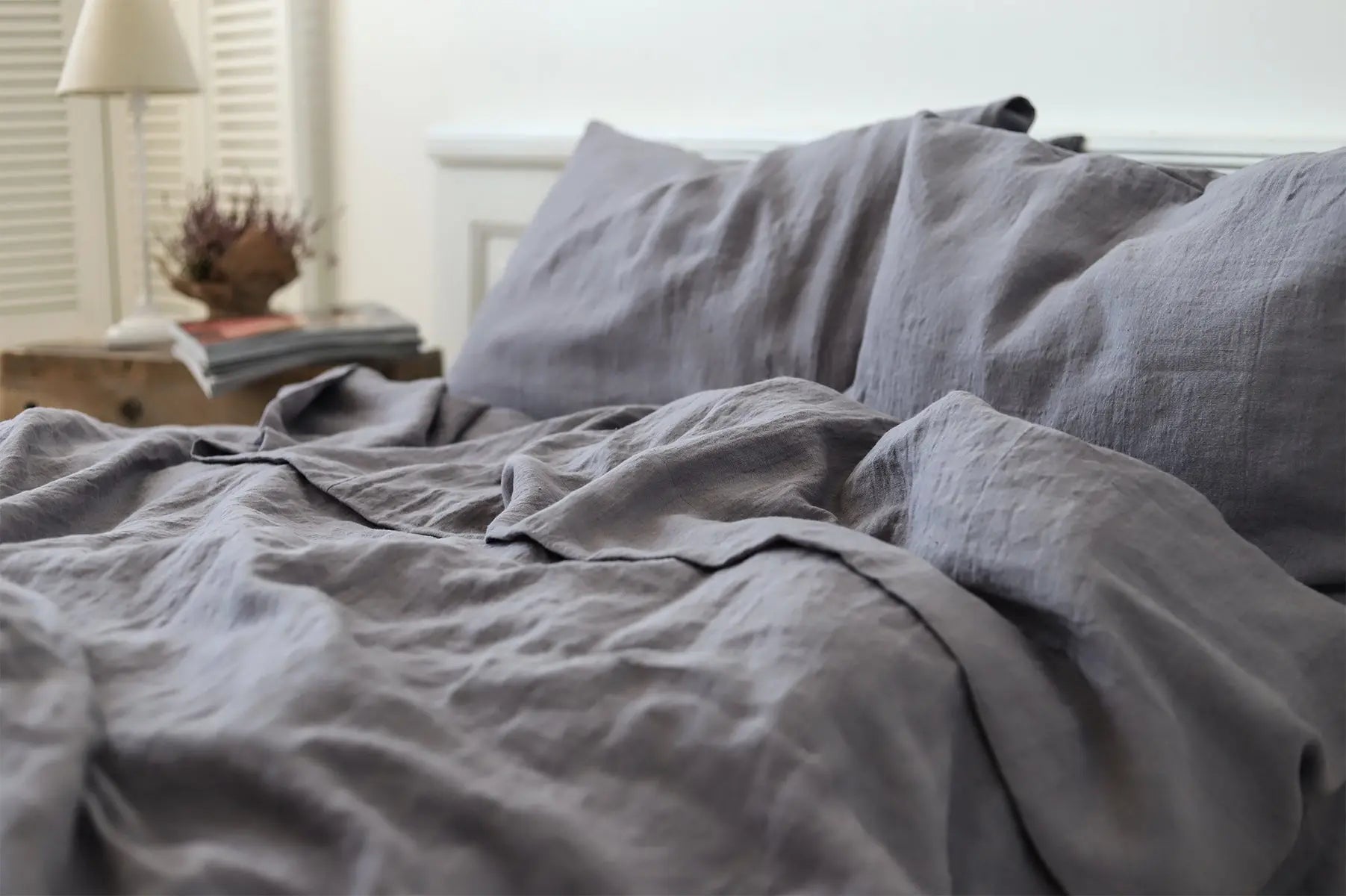 Soft Linen Duvet Cover Neutral Gray - Epic Linen luxury linen