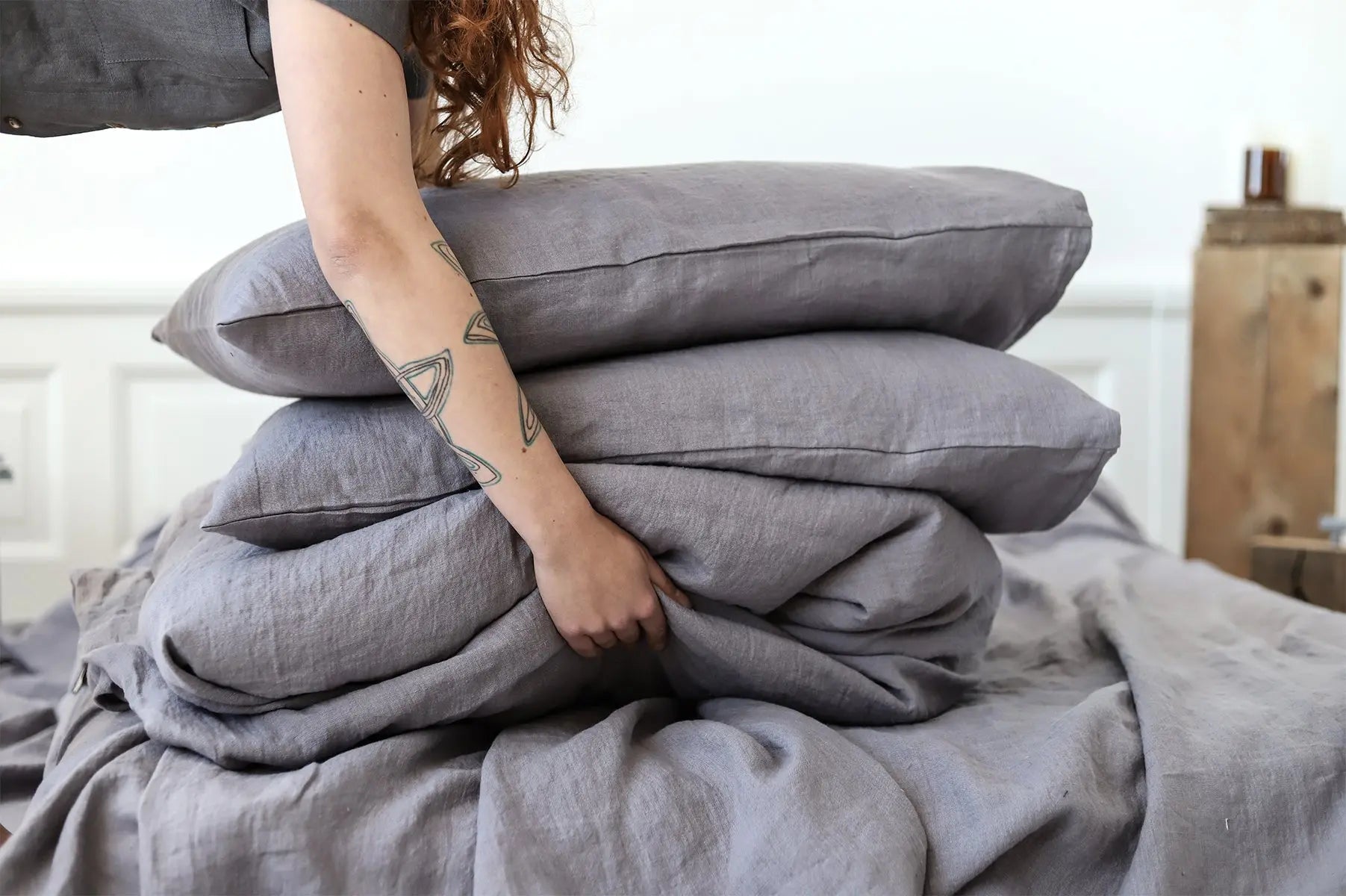 Soft Linen Duvet Cover Neutral Gray - Epic Linen luxury linen