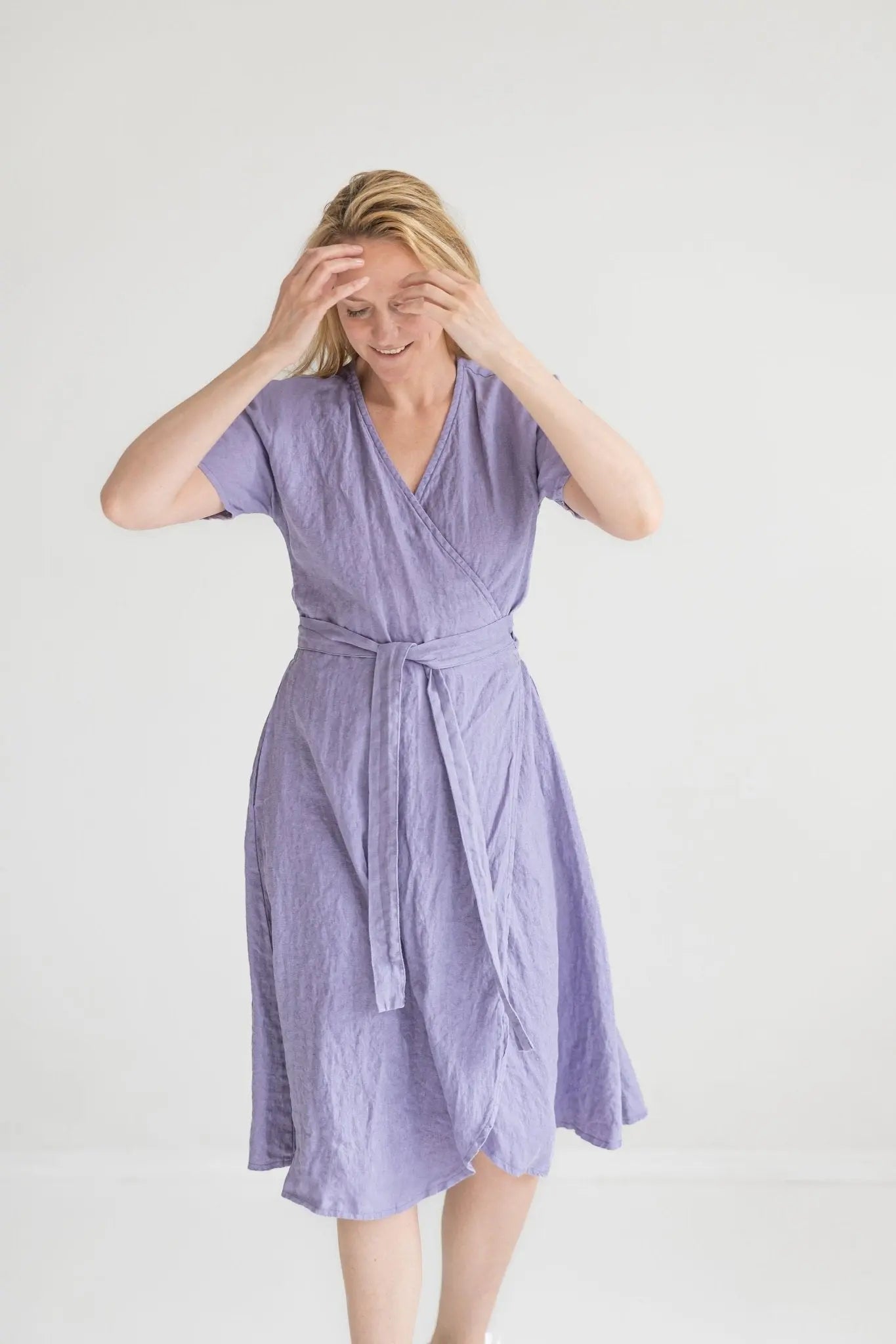 Soft Linen Wrap Dress Epic Linen - Main Image