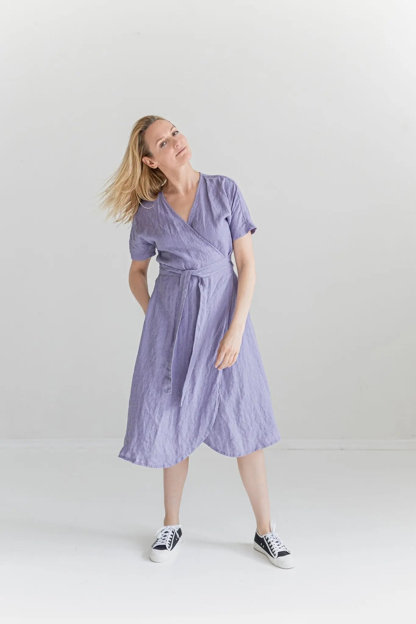 Soft Linen Wrap Dress - Epic Linen luxury linen