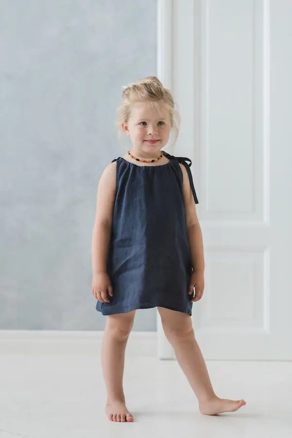 Girls Summer Linen Dress - Epic Linen Girls Summer Linen Dress - Epic Linen