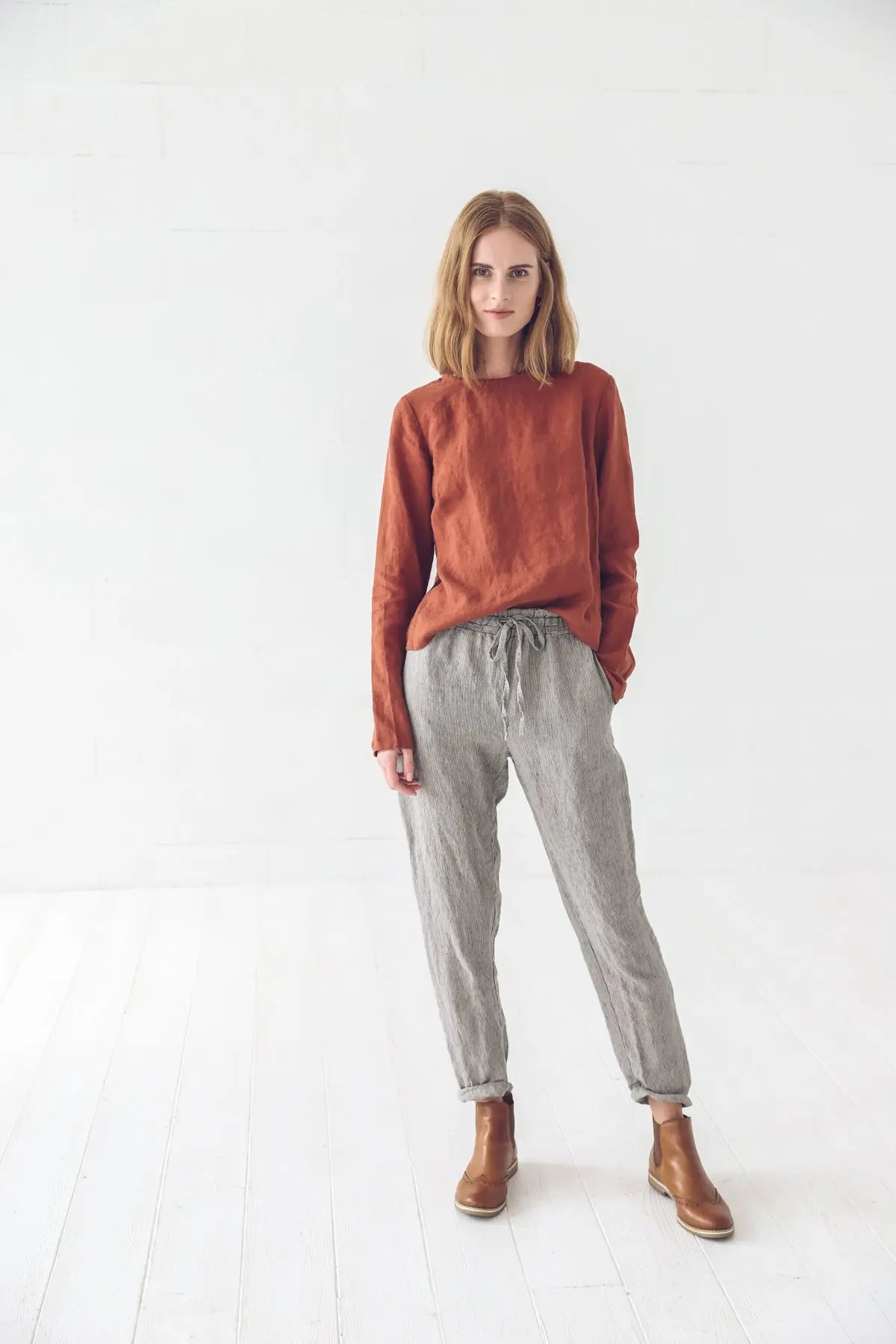 Tapered Linen Pants Comfort - Epic Linen luxury linen
