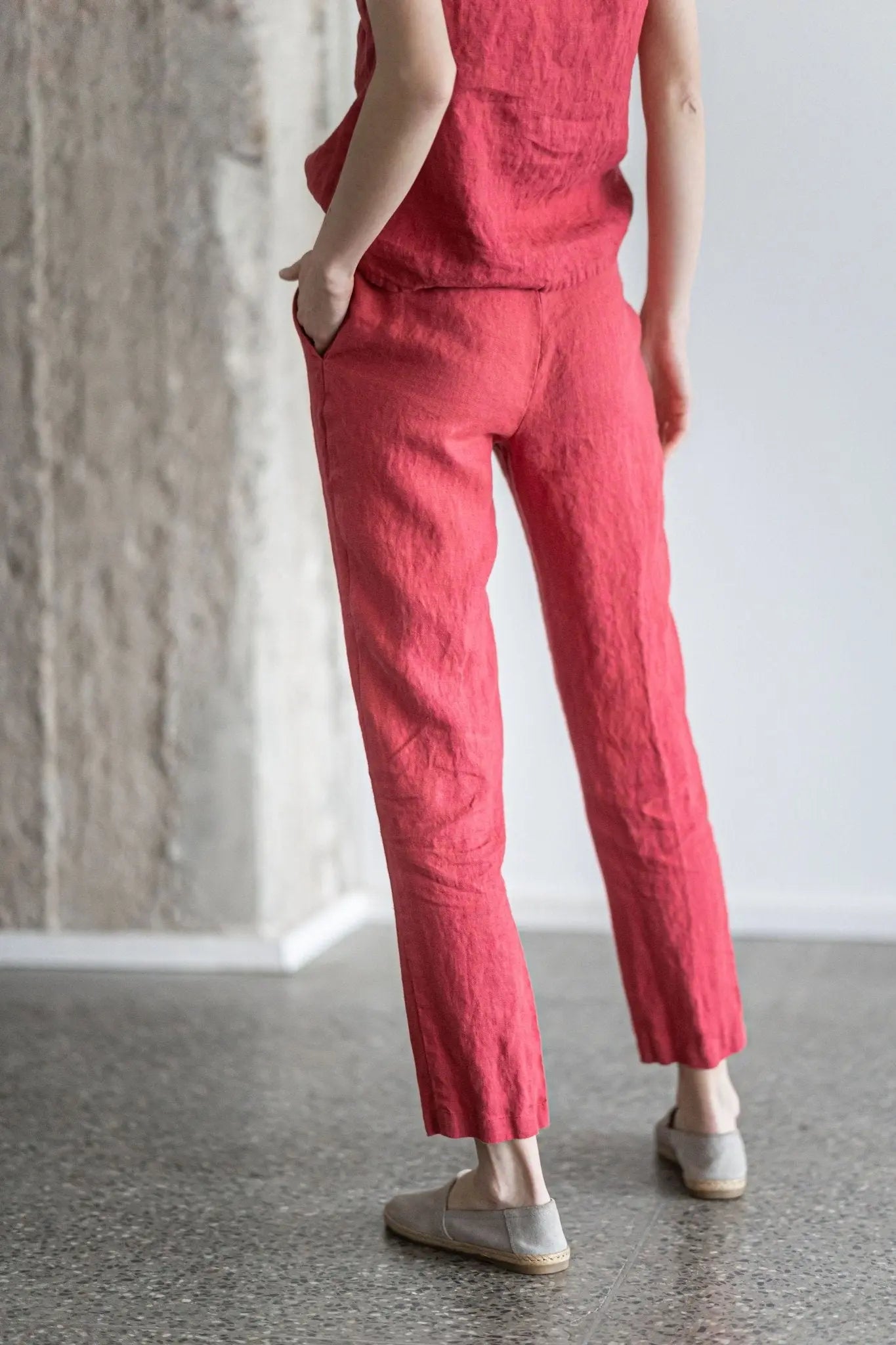Tapered Linen Pants Comfort - Epic Linen luxury linen